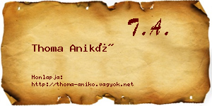 Thoma Anikó névjegykártya